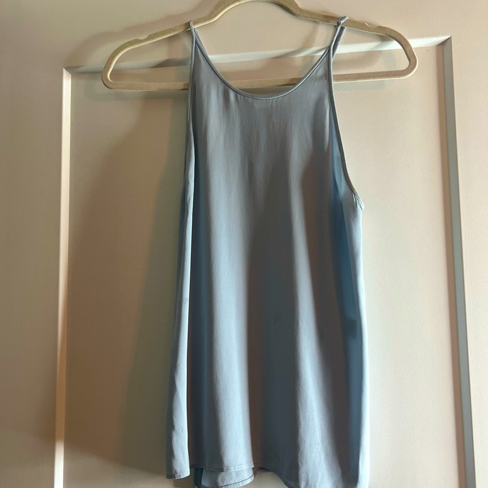 Blue silk top